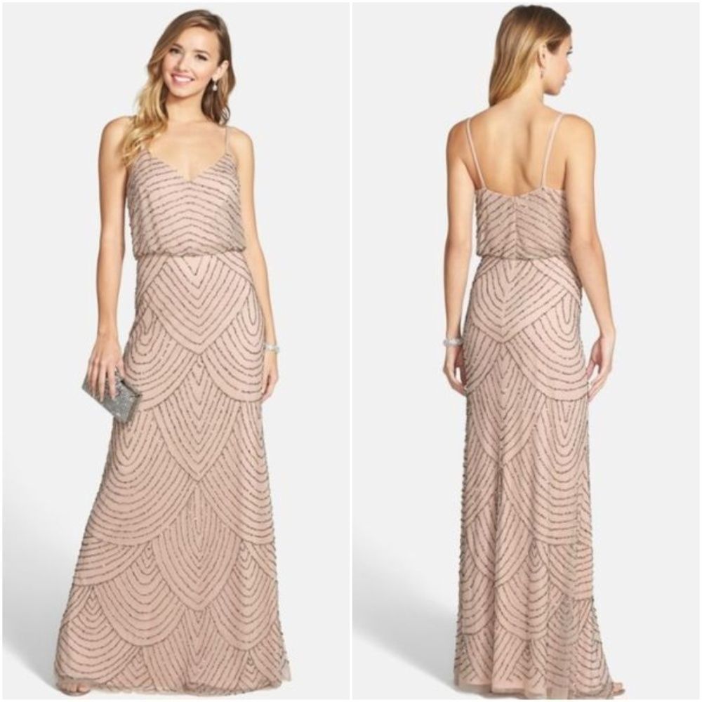 ADRIANNA PAPELL Embellished Blouson Gown